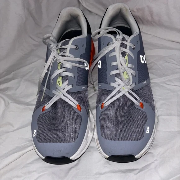 On Running Sneakers in Gray and Orange - Picture 3 of 8